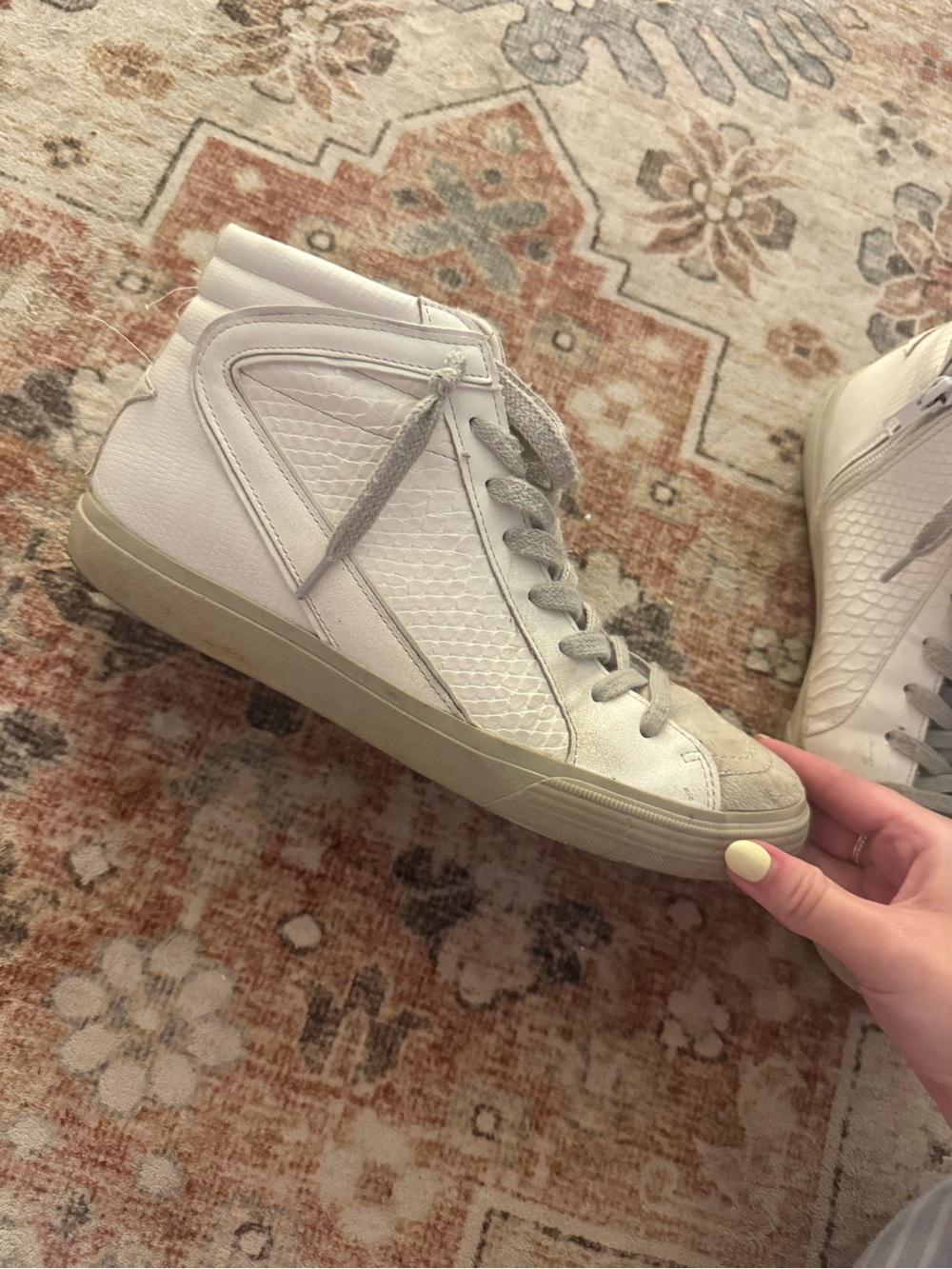 ShuShop White Cream High-Top Sneakers